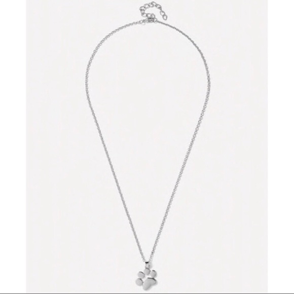 Dainty Paw Print Necklace Silver - Picture 5 of 5